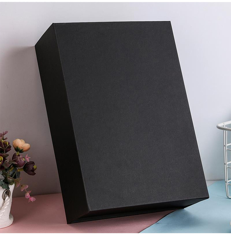 Custom Order Accepted Luxury Folding Black Magnetic Gift Box with Logo and Ribbon