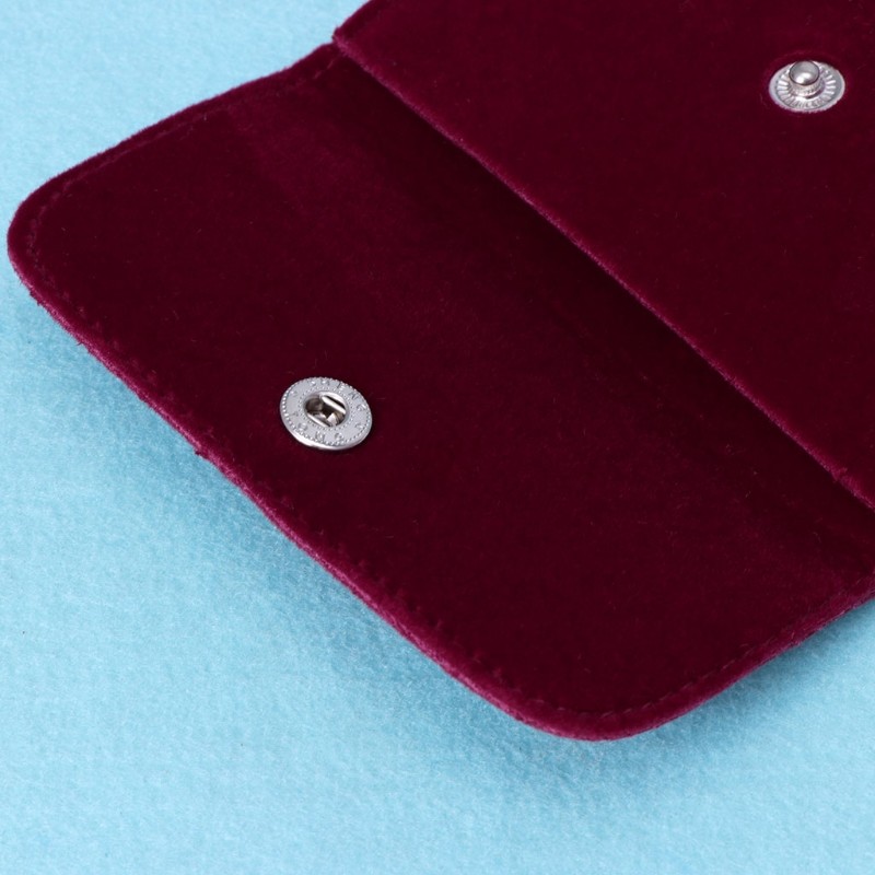 Drawstring Embossing Logo 4x6" Velvet Envelope Pouch With Button