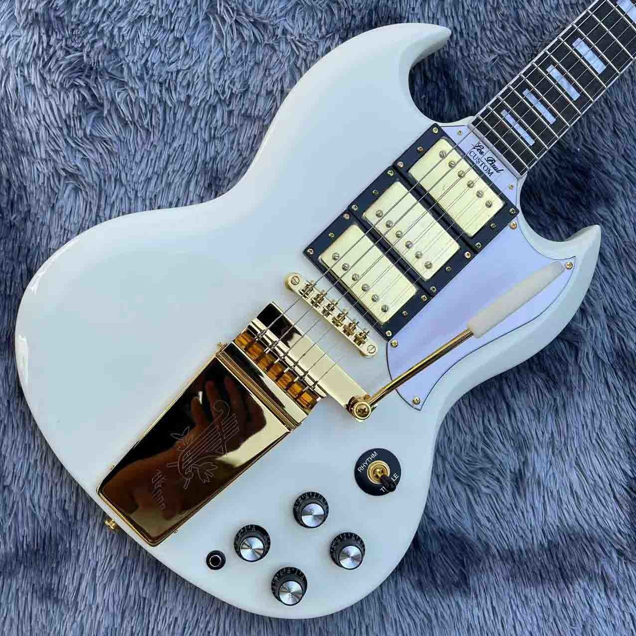 Custom 63 white Les Paul Custom SG body style Electric Guitar