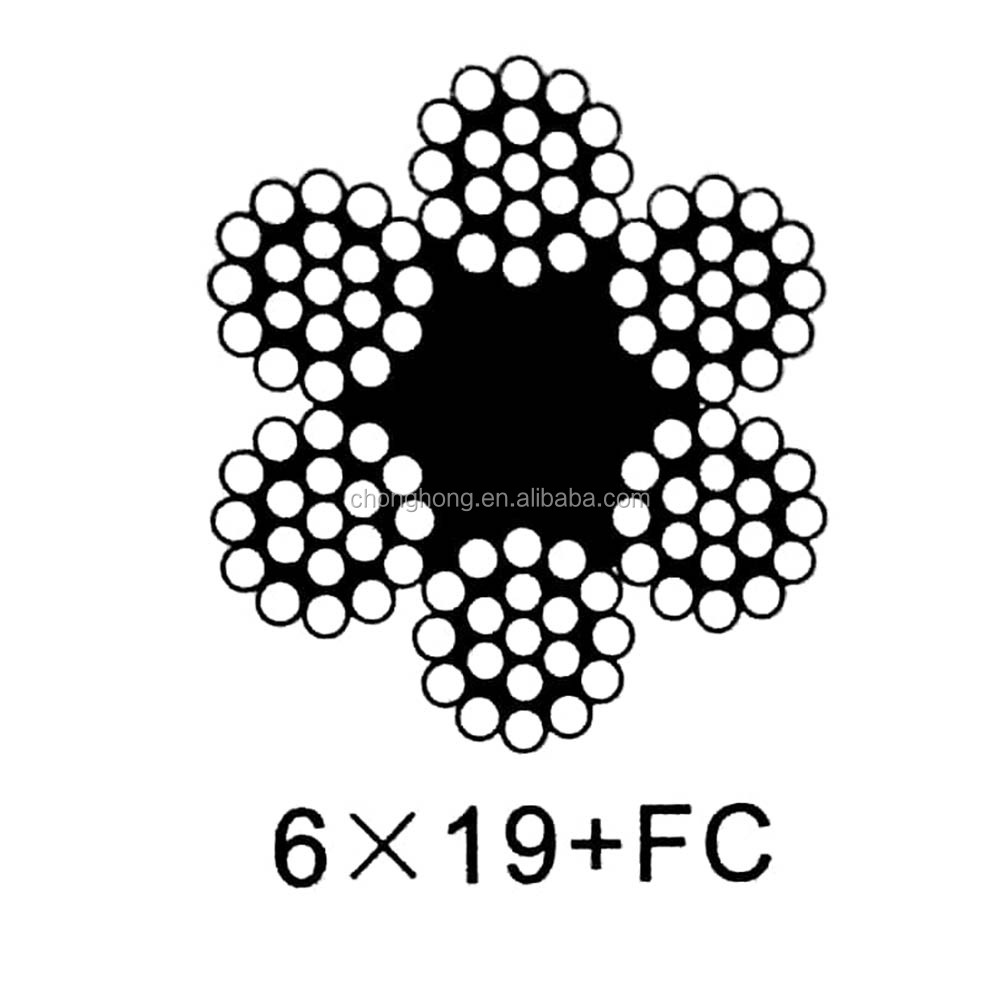 6x19 FC Steel Caboe Rope Wires 4mm/6mm/8mm Stainless Steel Wire Rope AISI304/304L/316/316L with Processing Service Other