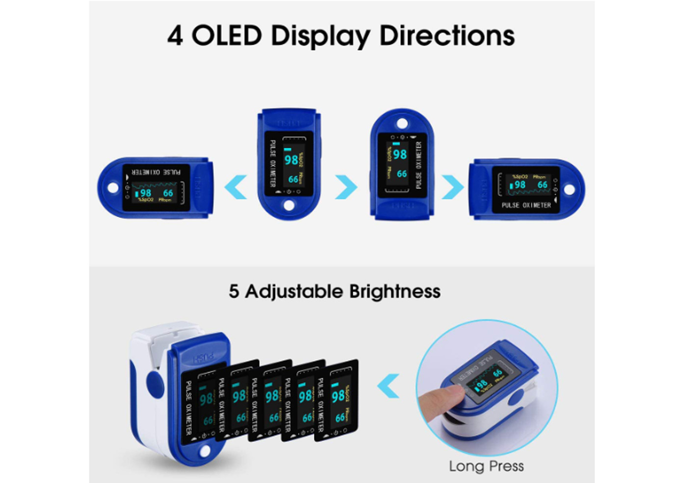 Medical Diagnostic LED Display SPO2 Finger Pulse Oximeter