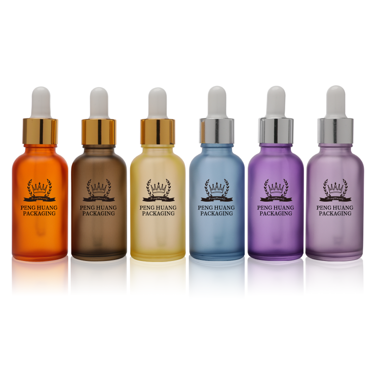 New Popular Colored Matte Glass Dropper Bottles 30ml 50ml Frosted Glass Serum Bottle