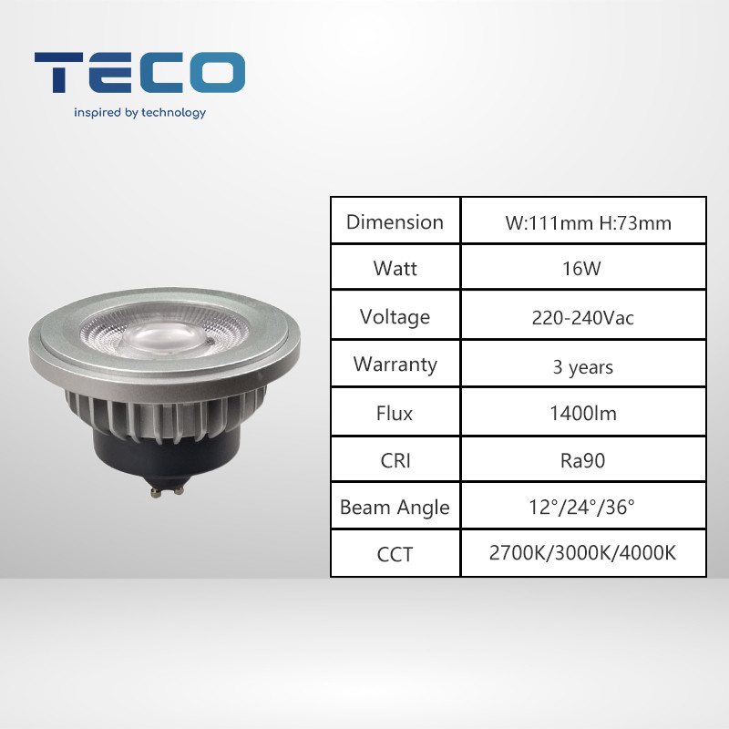Gu10 Dimmable Es111 Led Light Bulb 3000k 230v Spotlight With Plastic Clad Aluminum Material