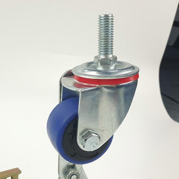 2 Inch Blue Soft Small Wheels M12x30mm Threaded Stem TPR Casters Heavy Duty