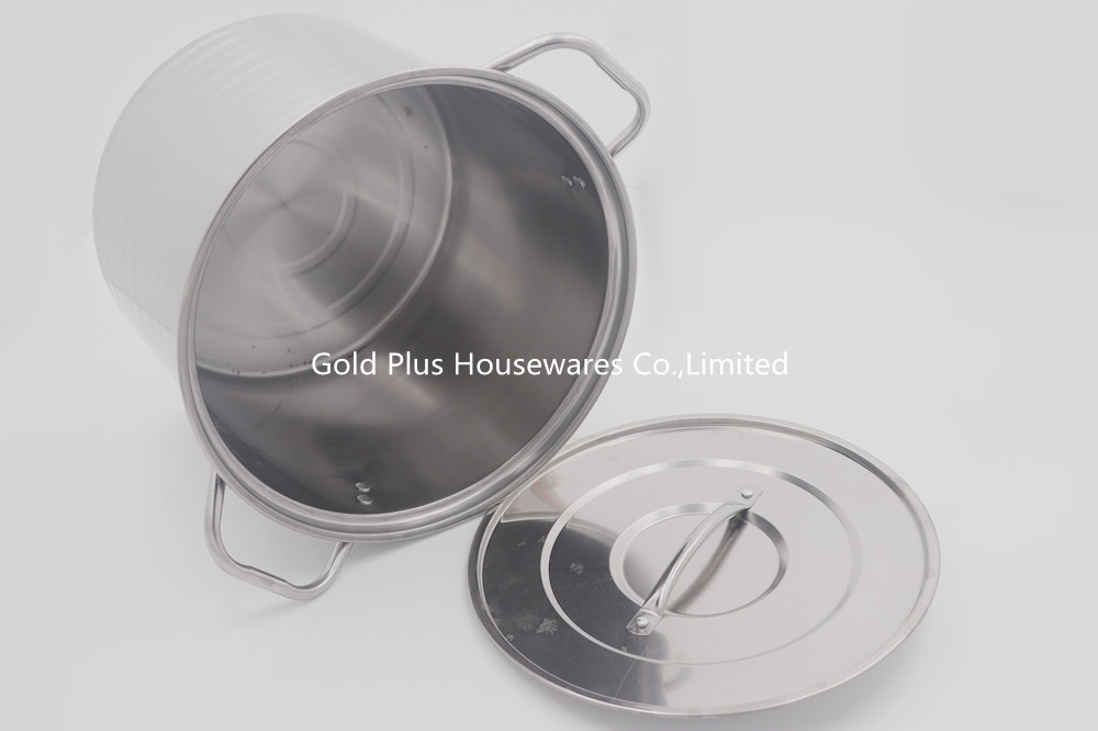 0.111CBM 30cm Stainless Steel Soup Bucket Stock Pot With Lid