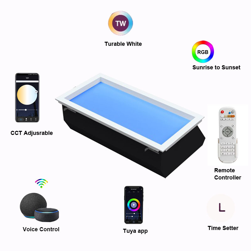 Ceiling-Mounted Smart Skylight – Circadian Rhythm Light Therapy Panel for Healthier Indoor Living