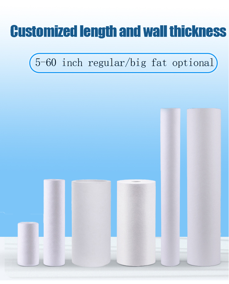 100% Food Grade Polypropylene 5 Inch PP Filter for Whole House Water Purification System