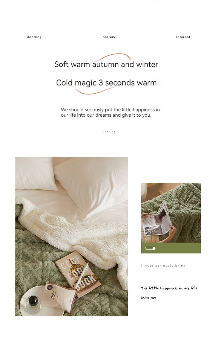 Wedding Knitted Double Sided Lamb Cashmere Plaid Blanket for Winter Warmth