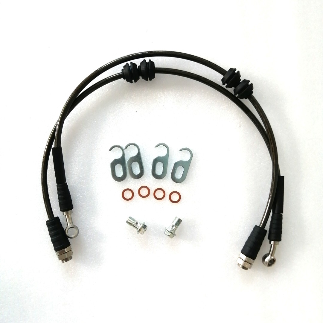 Concave Mouth Braided Brake Line Kit Rubber And Stainless Steel Fits Ap Caliper