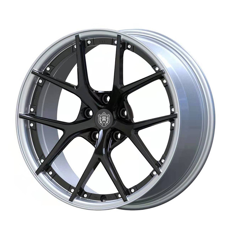 Custom Finish with Chrome Lip 2pc custom finish chrome forged wheels for sale