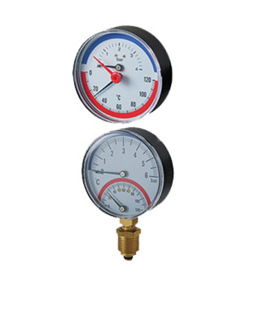 Quality 63mm Gas Manometer Thermometer 1/8" Accuracy Class2.5 Two Using for sale