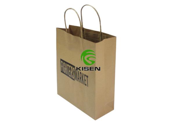 Pantone Twisted Handle Paper Bags , Automatic Machine Made Brown Kraft Paper