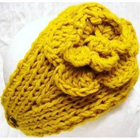 Women knitted headband with flower,crochet headband- Handmade tenia, Hair Accessories
