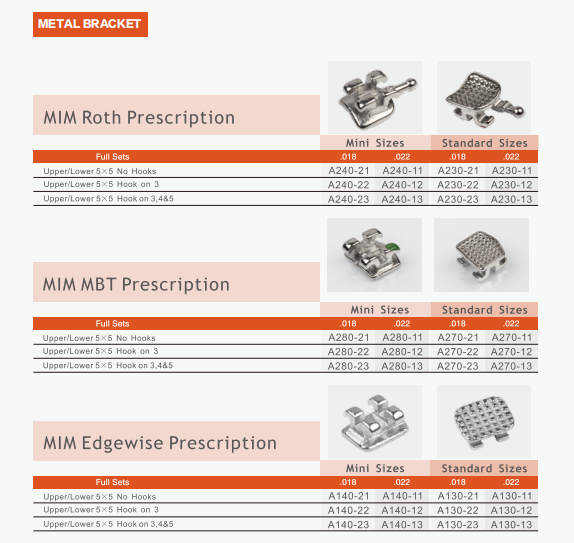 0.022" Dental Metal Ortho Brackets Smart Series Orthodontic Monoblock Bracket