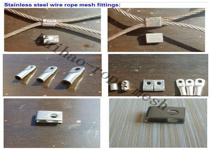 316 Flexible Ferrule Stainless Steel Wire Rope Mesh For Zoo Fence