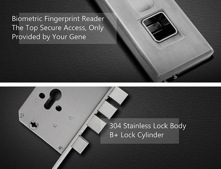Screen Touch Fingerprint Scanner Door Access System With Handle 300pcs Data