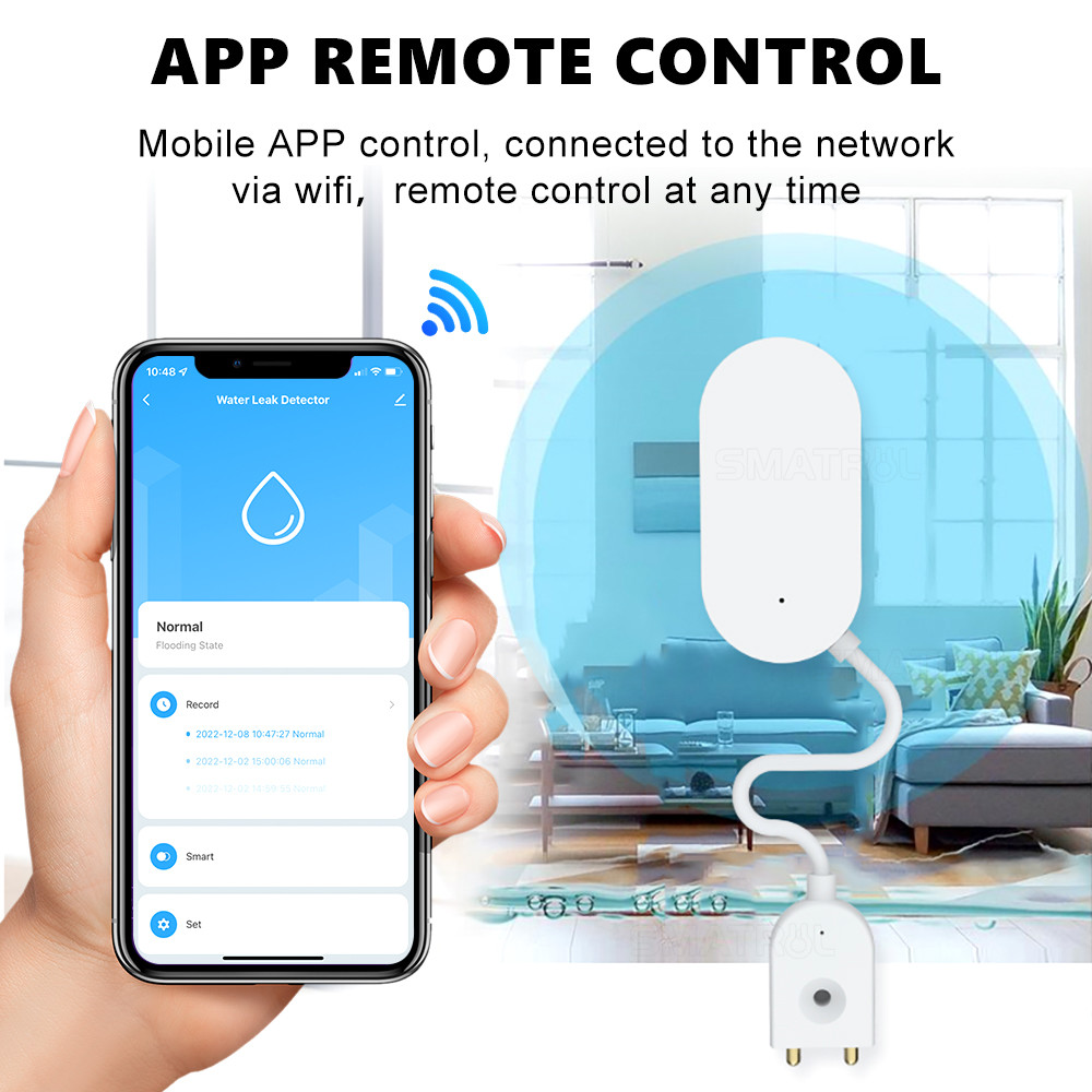 Zigbee Water Leak Sensor Smart Home Notification Alerts Water Flood Leak Alarm Home SecurityTuya Flooding Detector