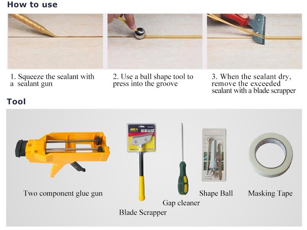 Waterproof Epoxy Tile Grout Two Component For Ceramic Glass Wood