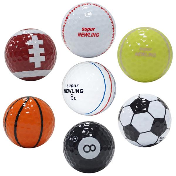Novelty Colorful Golf Balls Dual Layer Mini Simulation Practice Balls 7pcs a
