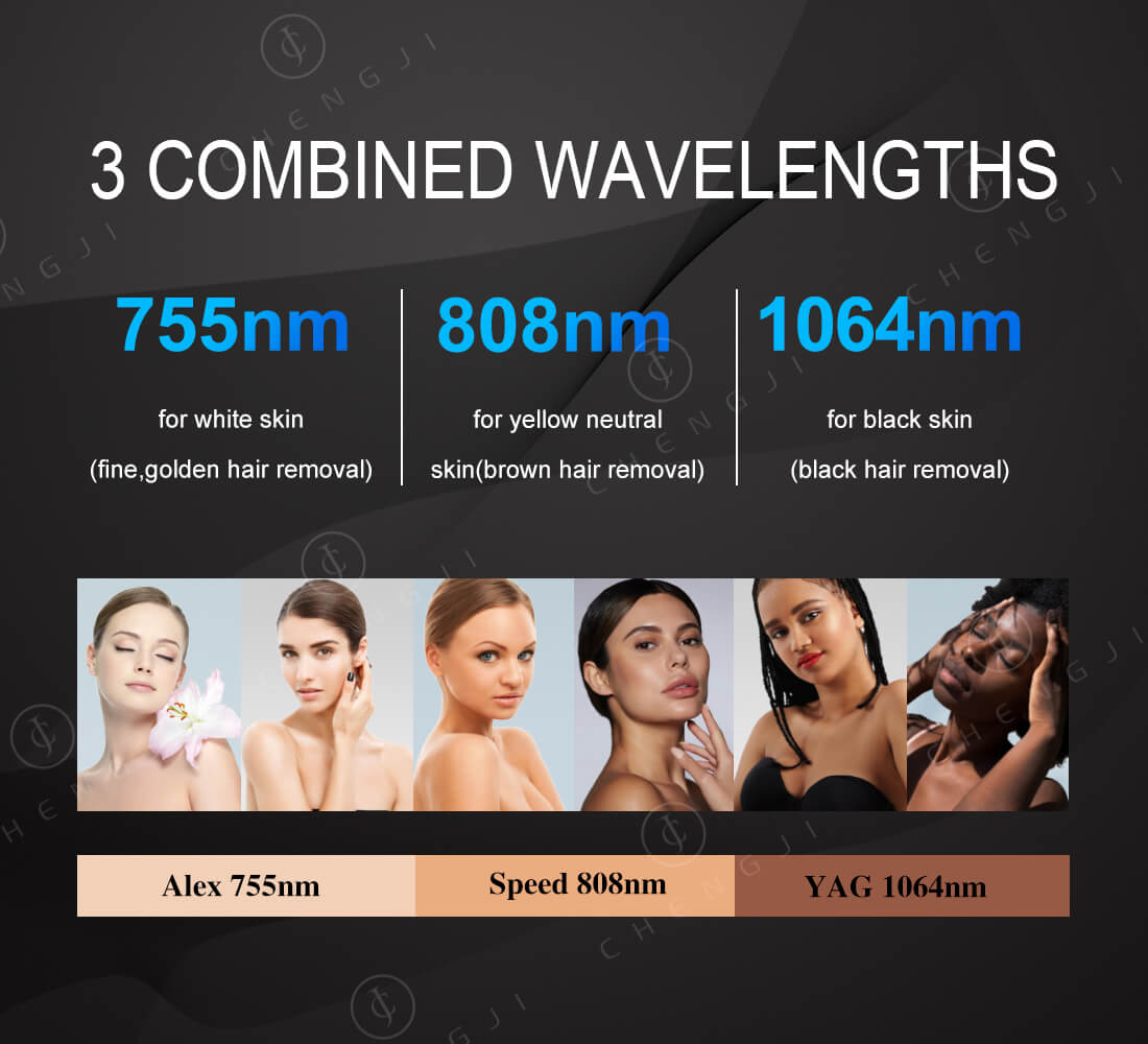 Diode 808 Laser Hair Removal Machine , Professional Laser Hair Removal Machine 3 Waves