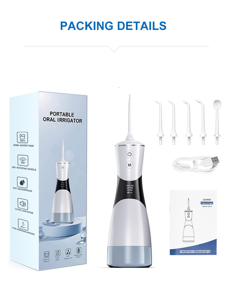 350ML Water Tank Portable Water Flosser With LCD Screen