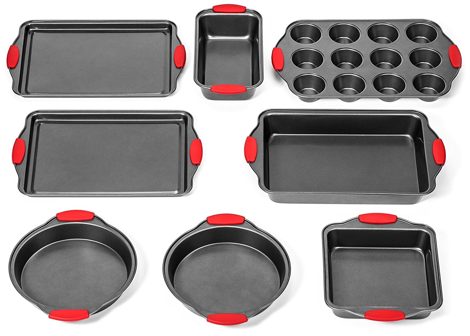 8 Piece Ultra NonStick Baking Pans Set Bakeware Set Cookware Set
