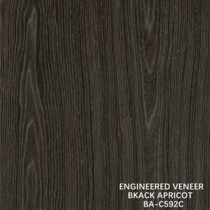 Top A Engineered Wood Veneer Washed Black Appricot Crown Grain Dark Color For