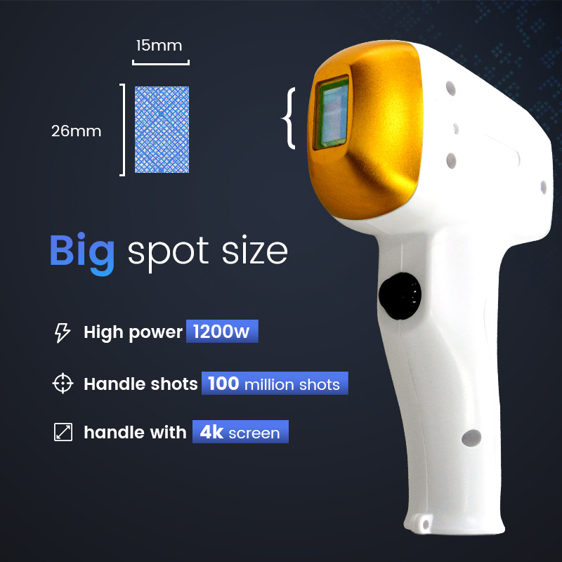 1200W Diode Laser Hair Removal Machine 15.6-inch Touch Screen Water Air Cooling 1-10HZ Frequency