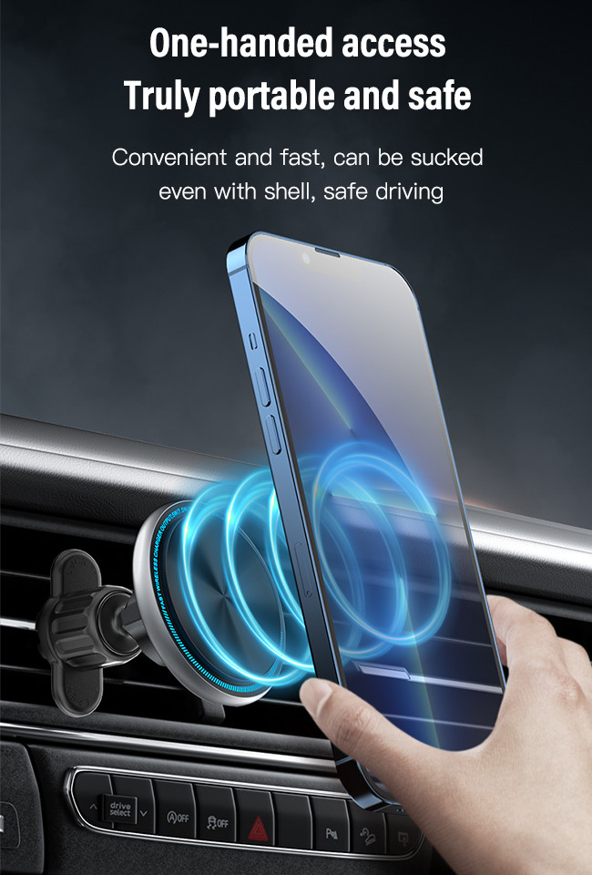 Innovative Magsafe Wireless Charger Car Phone Holder With Strong Magnetism And Running Light Character Customization