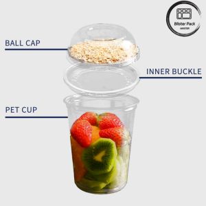 Customizable 8-32oz Clear Plastic Salad Containers with Leakproof Lids