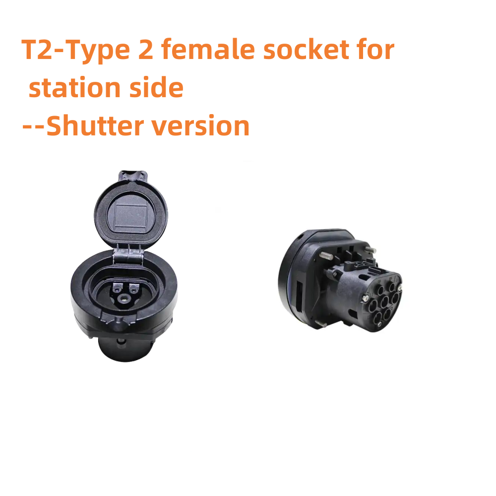 IEC 62196 EV Charging Accessories Type 2 Female Shutter Socket With E-Lock
