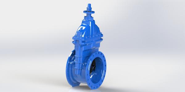 Abrasion Resistance Resilient Seated Gate Valve , Epoxy Powder Coated Wedge Gate