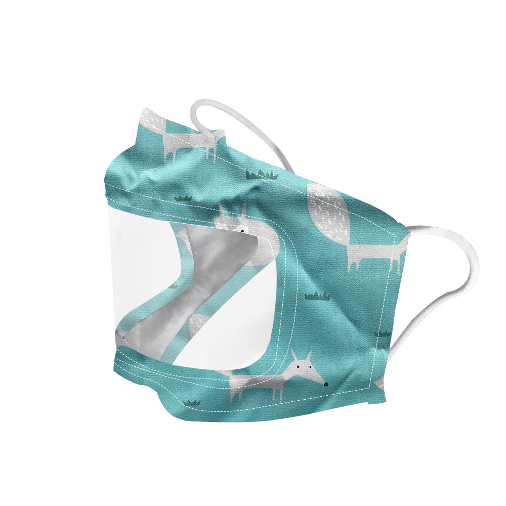 Reusable PET cloth visible mouth mask lip language face mask for deaf dumb people