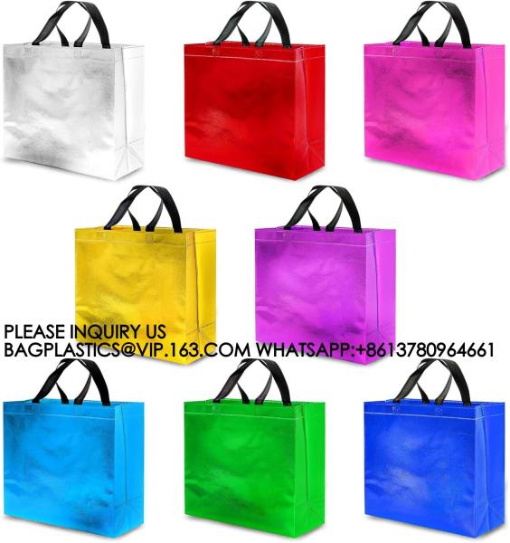 Sparkle Gift Bags With Tissues – Set Of Rose Gold Reusable Shiny Gift Bags