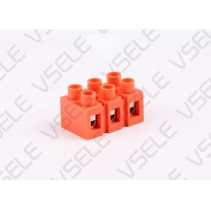 Fixed Electrical Terminal Block / Orange Base Dual Row Connector Seat