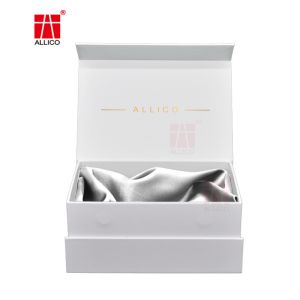 Large White Collapsible Box With Magnetic Closure Rectangle Present Box