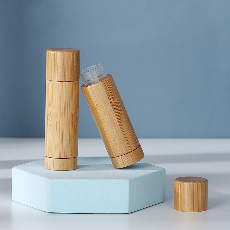 Custom Logo Bamboo Twist up Lipstick Tubes 5g Eco Friendly Empty Mini Unique Lip Balm Tube with Customized Accepted