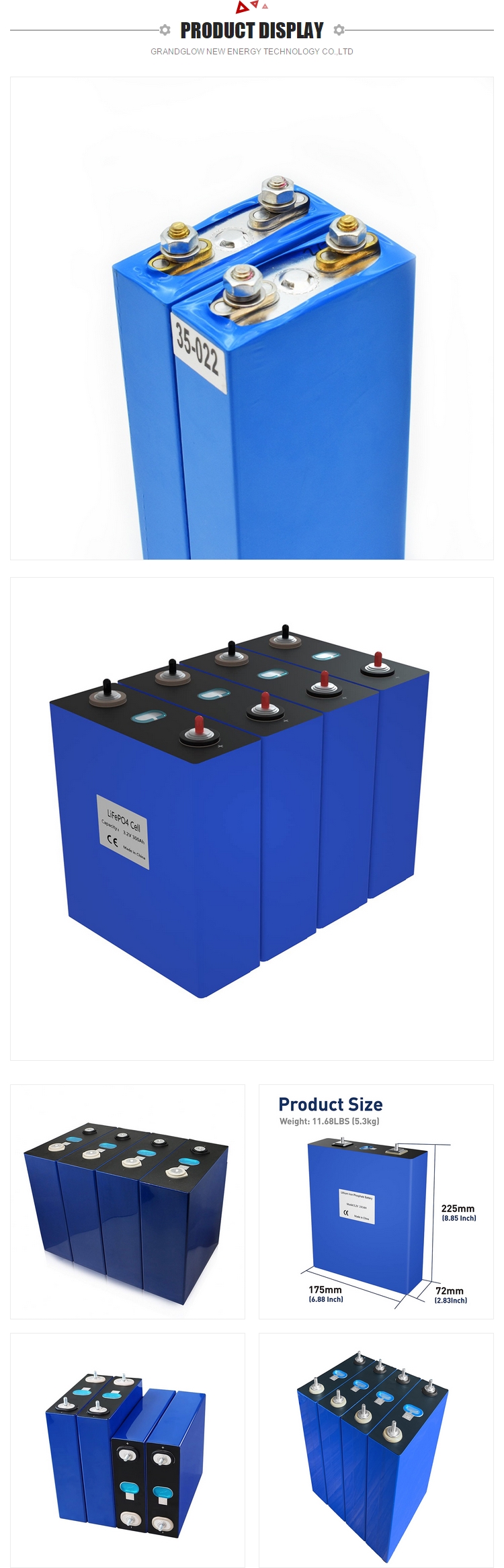 3.2V 60AH Lithium Solar Batteries Balancer 6000 Times For Control Center