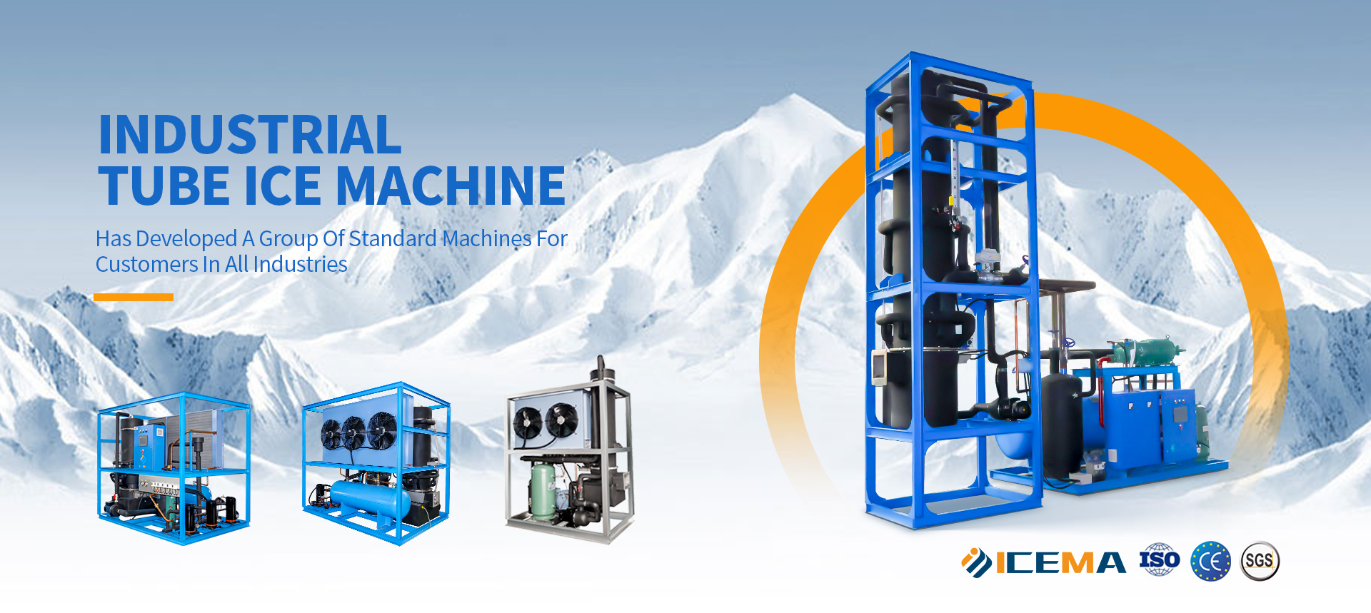 Industrial 1 Ton Tube Ice Machine with 4600W Power Direct