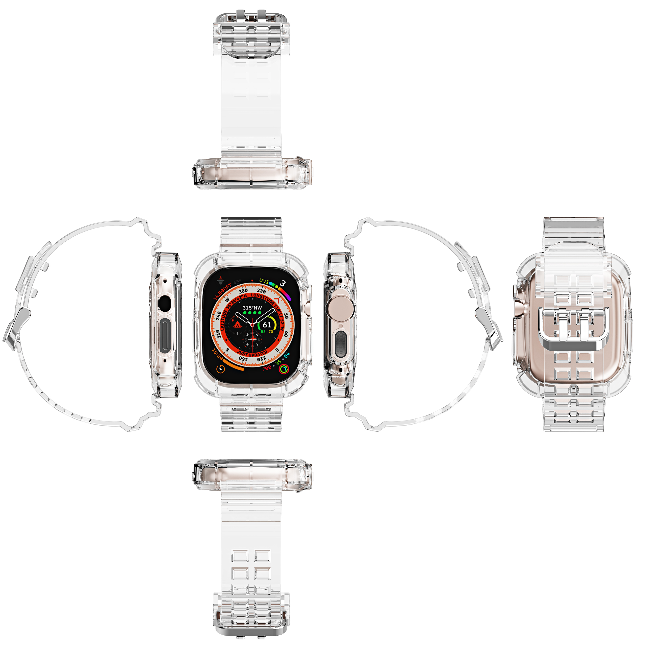 Private Mold Transparent Bands for I Watch 2 3 4 5 6 7 8 9 SE 11 Colors Smart Watch Band