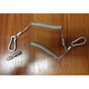 Tool lanyard flex coil cable with custom different colors rubber coated strong