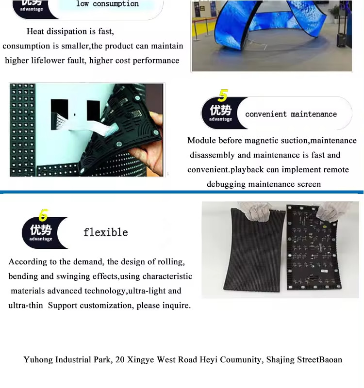 Full Color Curved Flexible LED Display Board With IP31 Certification Pixel Pitch 2.5mm Indoor Customized