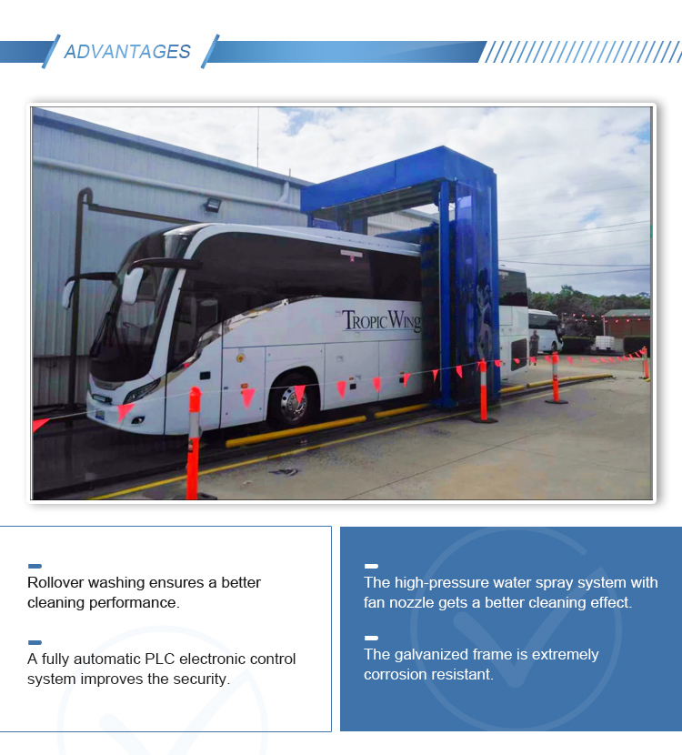 3 Brushes Bus And Truck Washing Machine For Public Bus Station