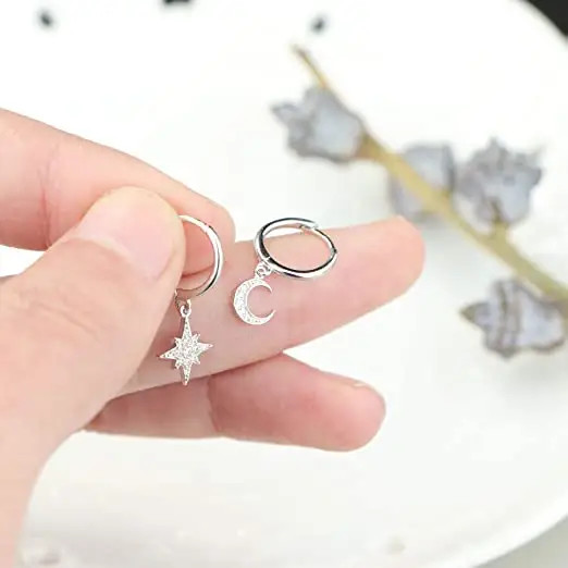 Casual DIY Silver White CZ Earrings Lightweight Gift Making Jewelry For Occasions