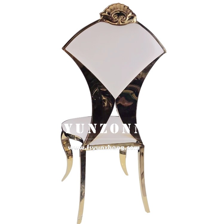 New Design Hotel Banqeut Wedding Chair Fan-Shape Chair Back Stainless Steel Chair