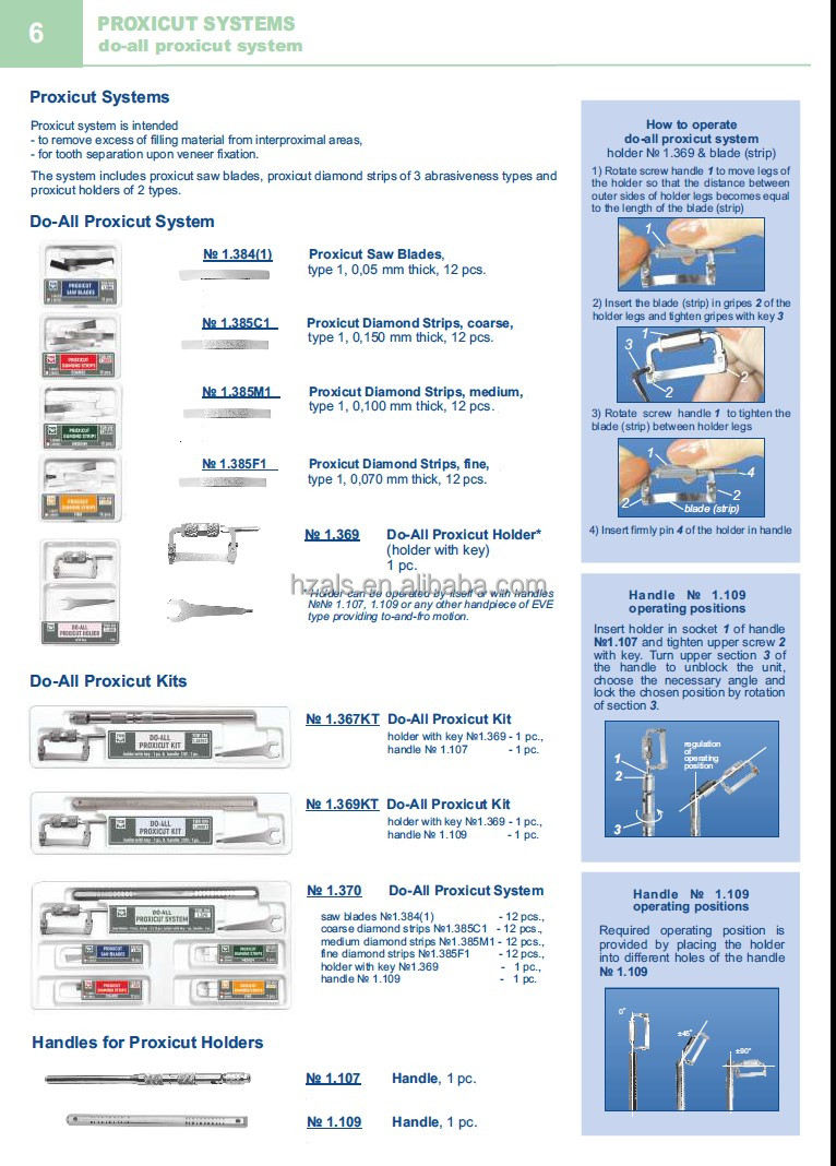 Class II Dental Proxicut Diamond Strips 1.385 12pcs/Do-All Proxicut System Imported from Russia for Dental Professionals