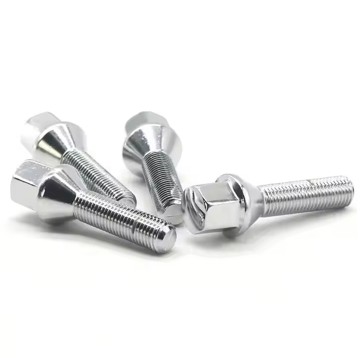 1/2x20 Wheel Bolt Lug Solid Chrome Stud Conical Seat 60 Degrees 610456 For BMW, BPW