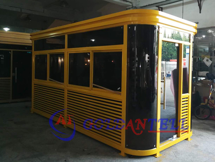 Outdoor High Standard Security Guard Shack Tempered Glass For Parking Lot And Secuiry Office