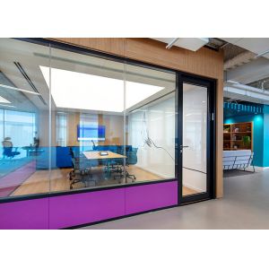 China Full glass partition system with sliding door top hung sliding door full view partition system on sale