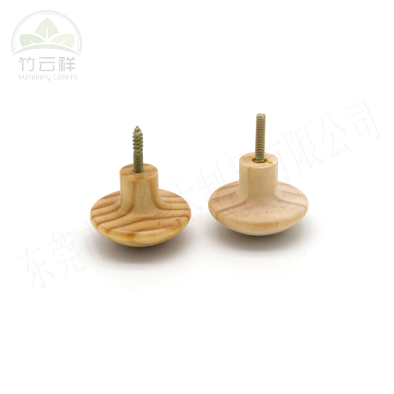 Mushroom Style Handle with Screw Wholesale Wooden Knob Cabinet